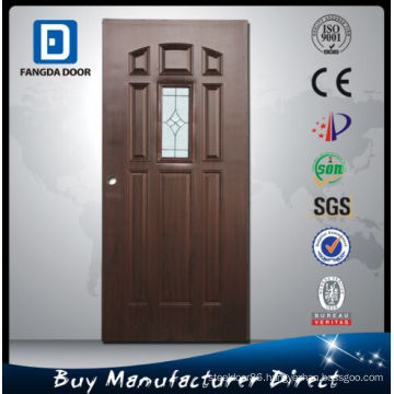 Fangda Modern 8 Panel Steel Frosted Glass Insert Entry Door